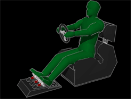 Simulateur dynamique GS-105/GS-Cobra, réaction musculaire induite à l'accélération et au freinage