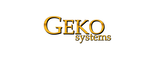 Brand logo of Geko Systems, motion simulators